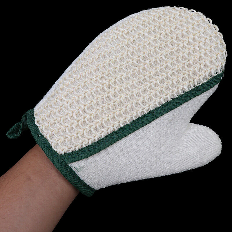 1 Pcs Flax Shower Glove Body Massage Back Scrub Exfoliating Scrubber Bath Glo BX