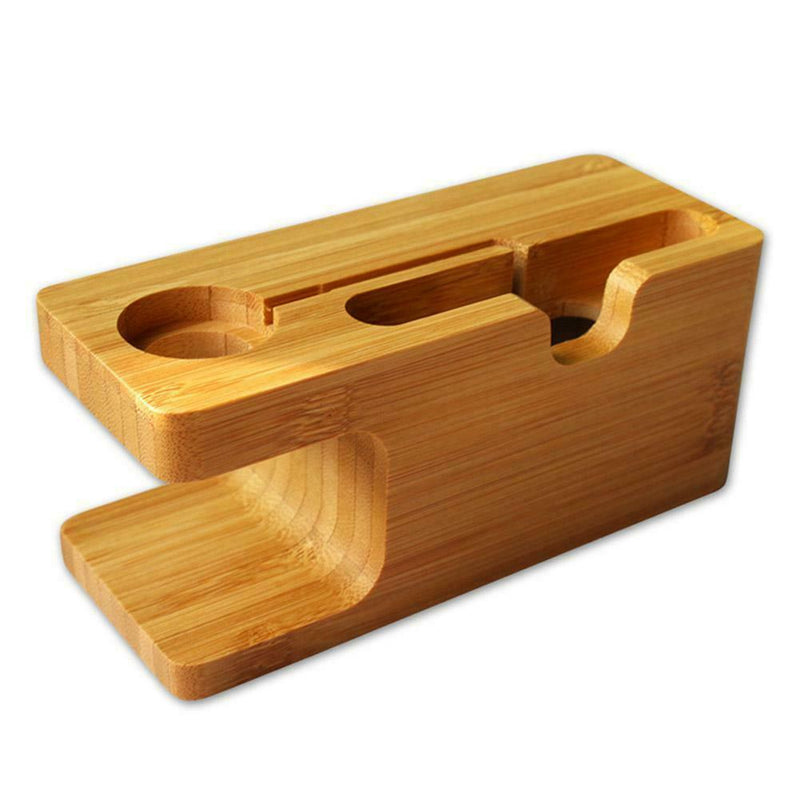 Bamboo Charging Dock Station Charger Holder Mobile Phone Bamboo Stand
