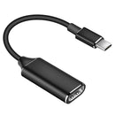 Type-C to HDMI Adapter Aluminum Alloy 4K 2K 30Hz HD HDMI Converter (Black) A