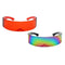 2pcs Futuristic Wrap Visor Sunglasses Robotic Narrow Flat Top Sun Glasses