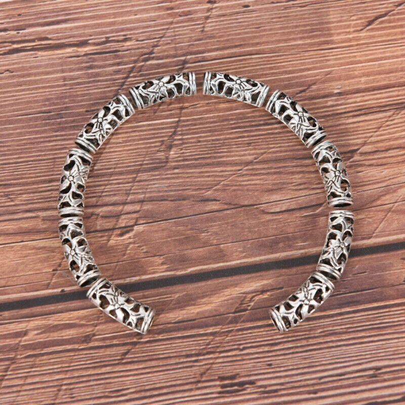 10Pcs Alloy Dreadlock Hair Beads Dread Braid Pins Rings Tube Clips Cuff Jewe Gw