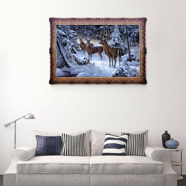Snow Deers Elk 5D Diamond DIY Painting Craft Kit Home Decor