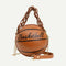 Basketball Shoulder Bags Women Tote Acrylic Chain Messenger Handbag (Brown)