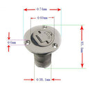 38mm(1.5inch) Marine Boat Hardware Deck Filler, 316 Stainless Steel- Fuel Water