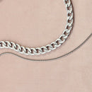 Double Layer Clavicle Chain Necklace Men Simple Retro Letter Alloy Pendant