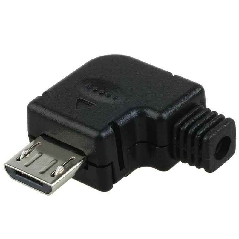 Right Angle Micro-USB 5 P Port Male Plug Socket Connector With Plastic Cove C8W8