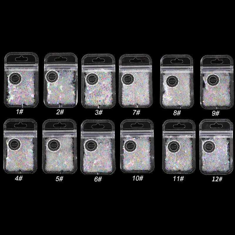 Lulaa 12 Colors/Set Shiny Round Hexagonal Heart-Shaped Five-Pointed Star Sh K8Y6