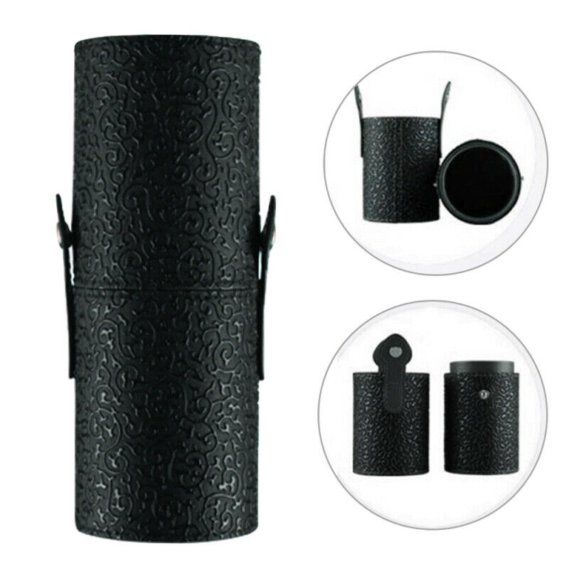 Leather Cosmetic Cup Case Makeup Brush Pen Holder Empty Storage Box Organizer