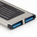PCI Express Card Expresscard to USB 3.0 2 Port Adapter 34 mm Express Card