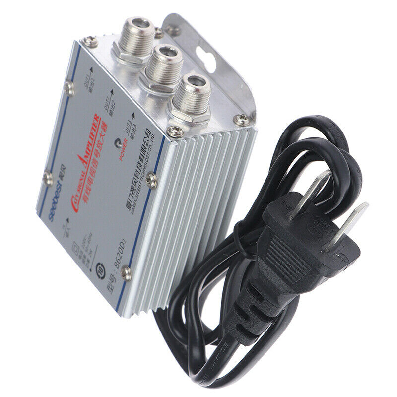 3 Way Signal Amplifier 45~860MHz CATV VCR 20DB TV Antenna Booster Splitter .ES