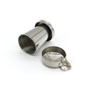 1*Telescopic Collapsible Shot Glass Key Rings Emergency Tool Stainless Steel