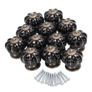 12Pcs Pumpkin Zinc Ceramic Door Knobs Drawer Pull Handle Kitchen Cabinet Cu R2S4