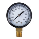 50mm 1/4" 0.25" 1305 0/100PSI Low Pressure Gauge for air steam water Bottom+Case