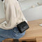 Women PU Leather Messenger Bag Chain Small Shoulder Satchel Bags (Black)
