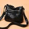 Hit Color Shoulder Messenger Handbags Women Leather Crossbody Bags (Black)