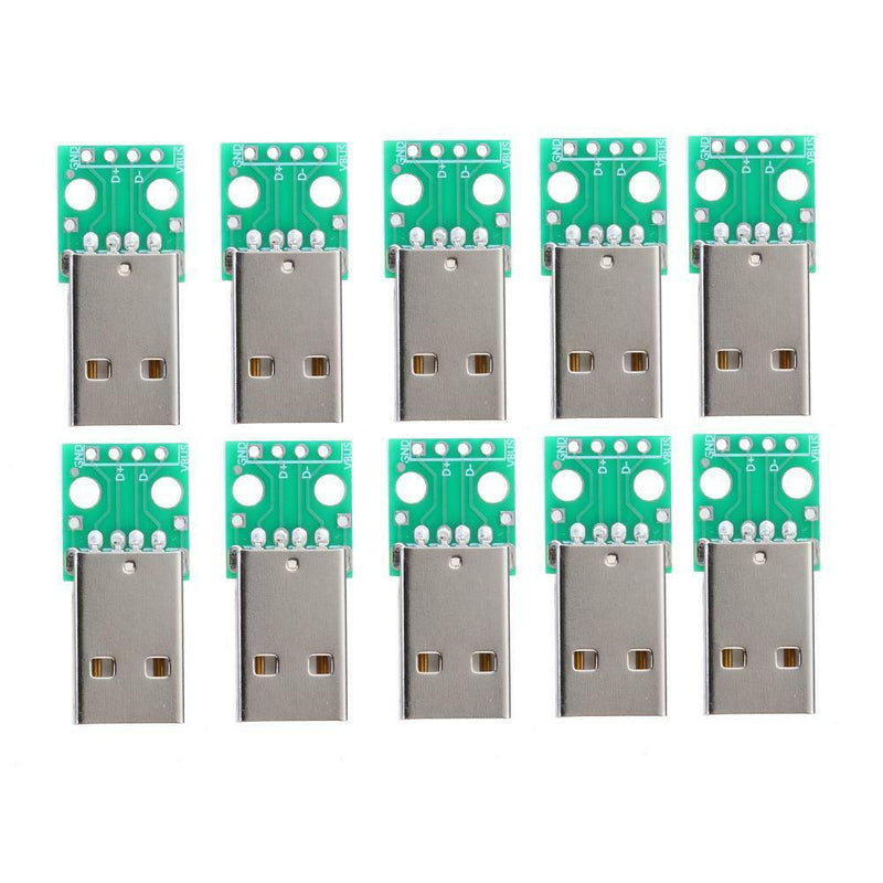 10pcs Type A USB Male to DIP 2.54mm PCB Board Power Supply Adapter Module