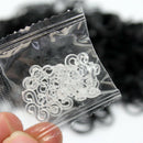 600 Pcs Black Rubber Bands 24 Clips For DIY Loom Charming Bracelet Anklet New