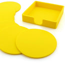 7pcs Rubber Silicone Coasters Round for Hot Drink Bar Table Placemat,Yellow