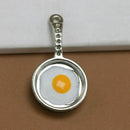 5PCs Charms Alloy Retro Frying pan with Eggs Jewelry Making Pendant Charm A L7W8