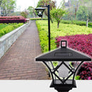 Black LED Solar Powered 5 ft Traditional Garden Lamp Post Lamppost Lantern Light