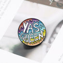 Creative Queen Letters Brooches Badge Round Pins Jacket Ornament Jewelry