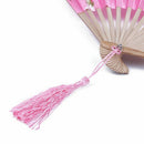 Lady Bamboo Ribs Foldable Summer Tool Hand Fan Decoration Pink D6K3