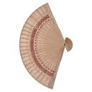 Folding Wooden Carved Sunflower Print Fragrant Hand Fan M5Y9