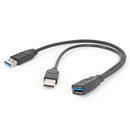 USB 3.0 Cable Dual Power Charge Cables Y Adapter Male to Female Cord ljJ Ew