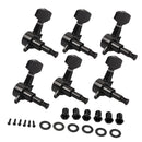 6Pcs Metal Tuning Pegs Machine Heads 6R 1:18 Gear Ratio Black for