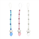 3 Pieces Baby Pacifier Crystal Pacifier Chain Clip  Pink  Blue  White