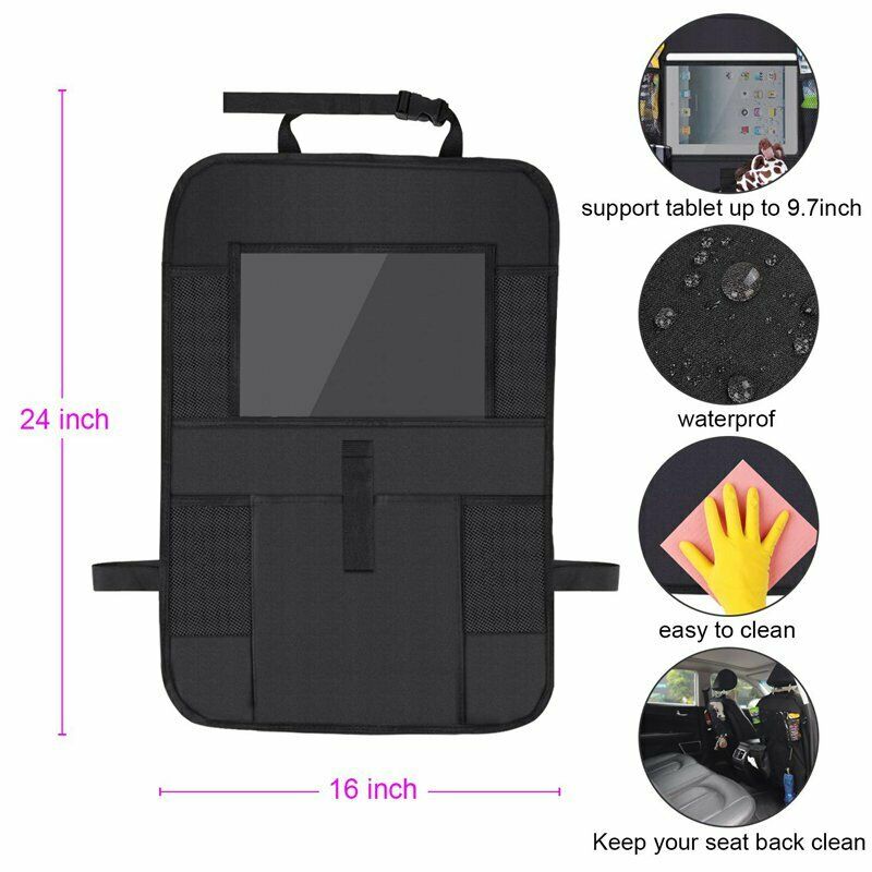 1X(Backseat Car Organizer Storage Bag Holder For Ipad Tablet Bottle Drink T