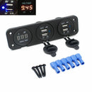 12V Car Boat Cigarette Lighter Socket Splitter 4 USB Charger Voltmeter Tide