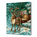 Christmas Deer DIY Painting By Numbers Hand Painted Canvas Art Pictures  A