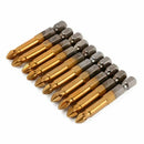 10pcs 50mm PH2 1/4 inch Hex Shank Magnetic Cross Head Screwdriver Bits Tita Z8K9