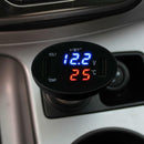3 in 1 Car-Mounted Charger 12V/24V Dual USB Digital LED Thermometer Voltmeter