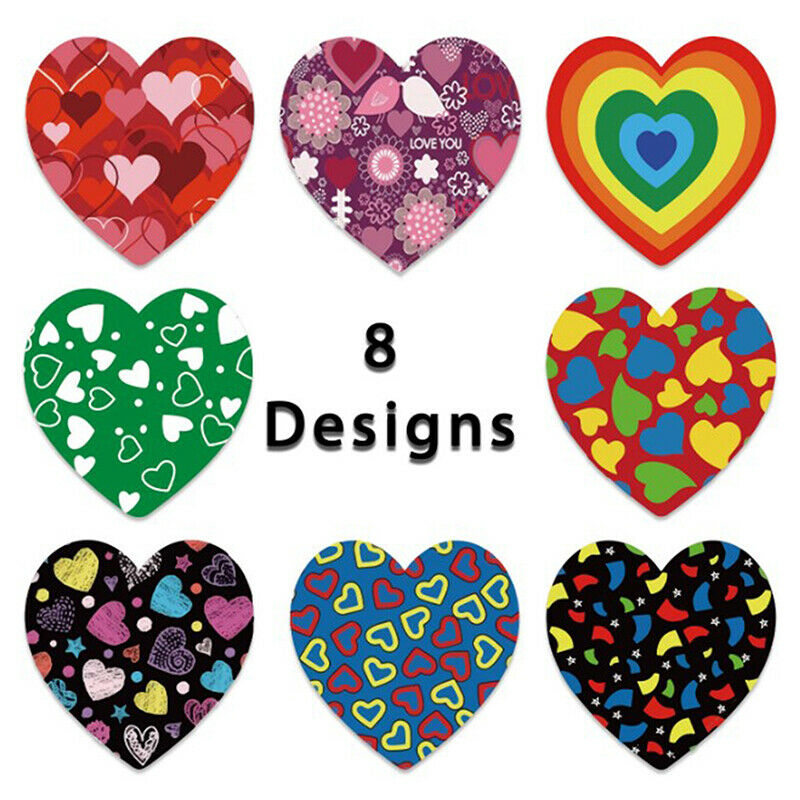 500pcs Heart Shape Valentine's Day Stickers Party Gift Seal Labels StickersB Ew