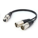 3 Pin XLR Female to Dual Male Audio Extension Cable Y Splitter Cord for Recorder