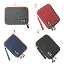 Nylon Dual Layer Travel Phone Charger Accessories Organizer Bag S-Grey