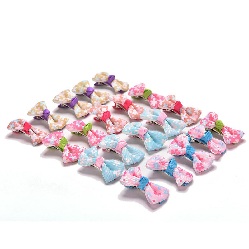 20 Pcs Kids Bow Hairpin Girls Hair Accessories Hair Clips for Party Dress LJ