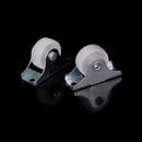 2pcs 1" Diameter Caster Wheel Fixed Metal Top Plate Rigid Caster  JR