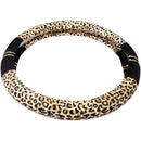Luxury Leopard Print Fashionable Plush Car Steering Wheel Cover, Universal  B5Q2
