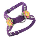 Pet Cat Dog Adjustable Harness Walking Lead Leash Chest Strap Deep Purple S