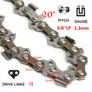 20" Chainsaw Saw Chain Blade 3/8" LP .050 Gauge 72DL fit Stihl Gas Chainsaw