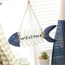 Nautical Decor Wooden Hanging Plaque WELCOME Sign for Shop Cafe Door -