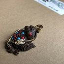 Copper Frog Ornamental Incense Burner Holder Backflow Stick Burner Craft 5cm