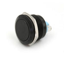 1PC 22mm waterproof black momentary metal flat top push button switch   Z