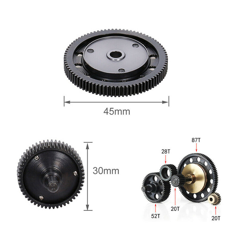 Gearbox Transmission Gears with Motor Gear for Axial SCX10 RC Crawler Car