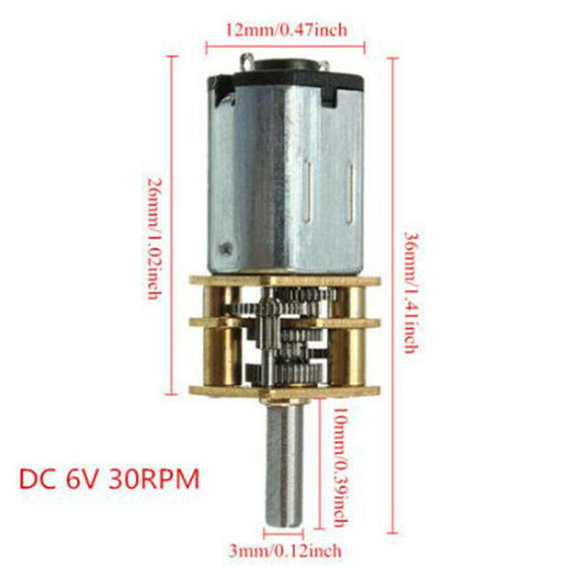6V Mini DC Metal Gear Motor with Gearwheel Shaft Diameter 30RPMB Hn