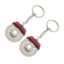 2 Pcs Disc Brake Pendant Key Chain Hanging Plated Zinc Alloy Craft Ring Durable