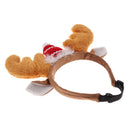 Pet Headband for Dog Christmas Reindeer Antlers with Santa Cap Head Hoop